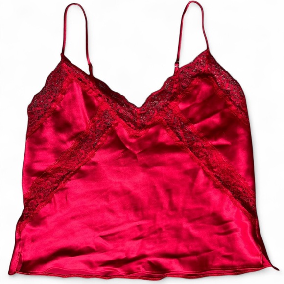 Victoria's Secret Tops - Victoria's Secret Red Satin Tank Top